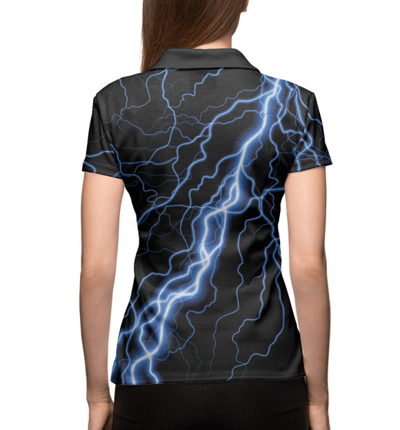 Женское поло с изображением Неоновая молния цвета Белый