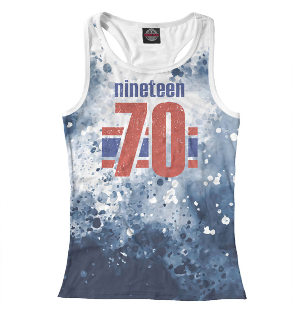 Женская майка-борцовка с изображением Nineteen 70 цвета Белый
