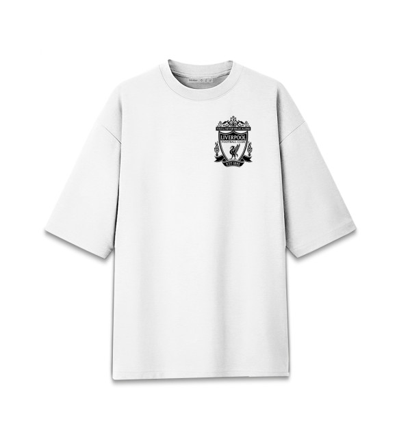 Женская футболка оверсайз с изображением Liverpool цвета Белый