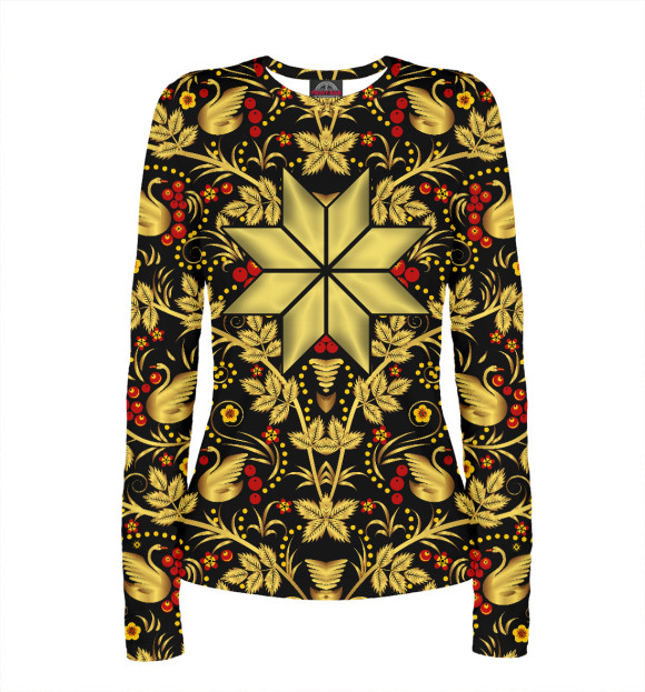 Женский лонгслив с притом Корни прошлого в настоящем цвета Белый Женский лонгслив с изображением Корни прошлого в настоящем цвета Белый