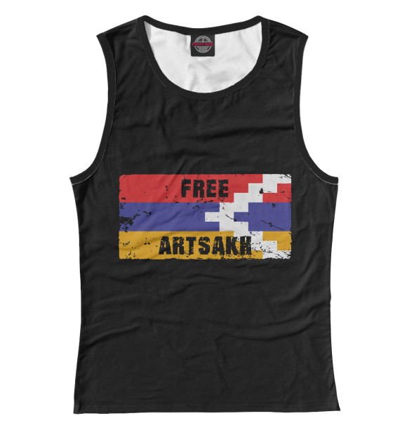 Женская майка с изображением Free Artsakh цвета Белый