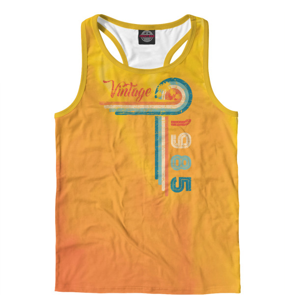 Мужская майка-борцовка с изображением Vintage 1985 цвета Белый