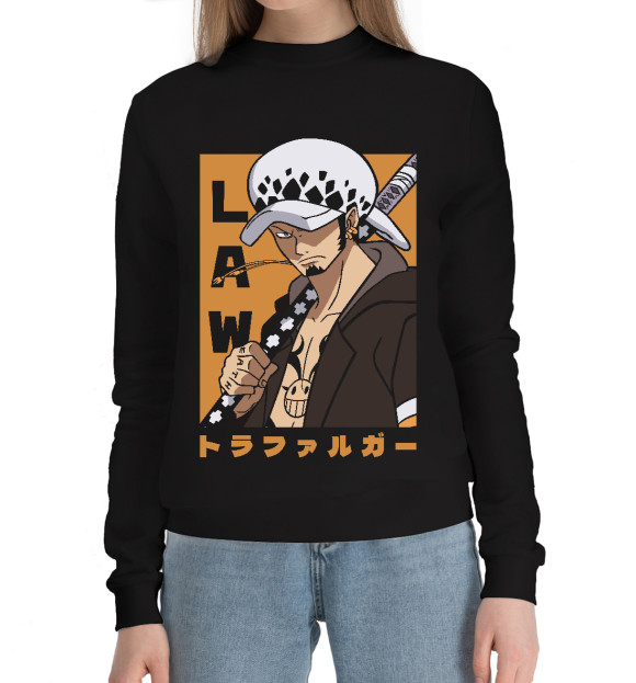 Женский хлопковый свитшот с изображением Трафальгар цвета Черный