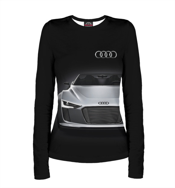 Женский лонгслив с изображением Audi Motorsport цвета Белый