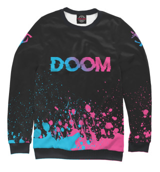 Женский свитшот Doom Neon Gradient (цветные брызги)