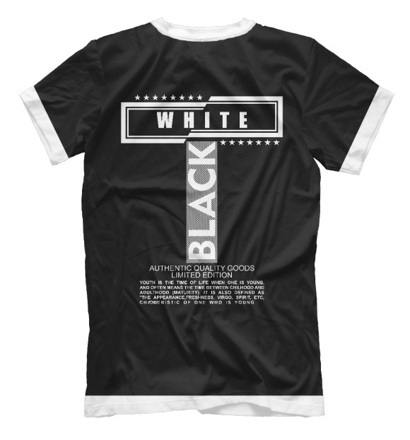 Мужская футболка с изображением Black and white 091 цвета Белый