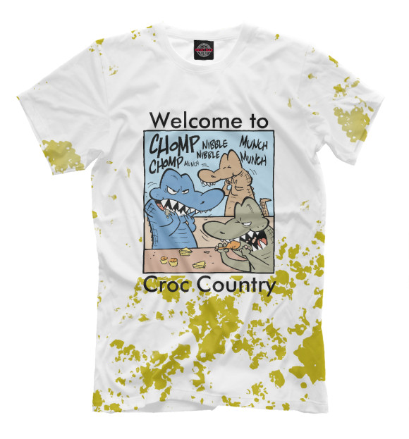 Футболка для мальчиков с изображением Welcome to Croc Country цвета Белый