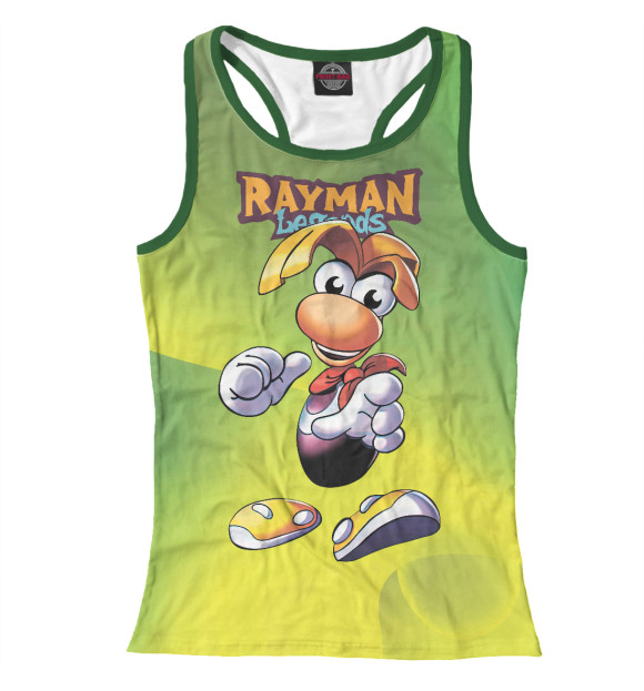 Женская майка-борцовка с изображением Rayman green цвета Белый