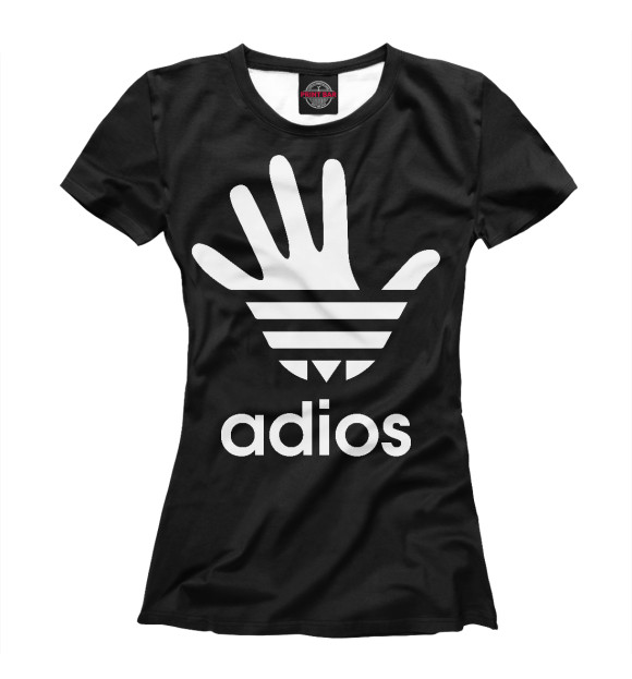 Женская футболка с изображением Adios цвета Белый