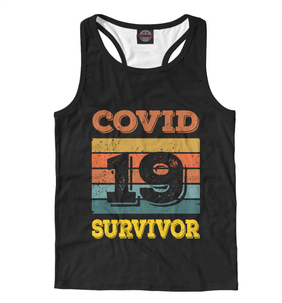 Мужская майка-борцовка с изображением Выжил цвета Белый