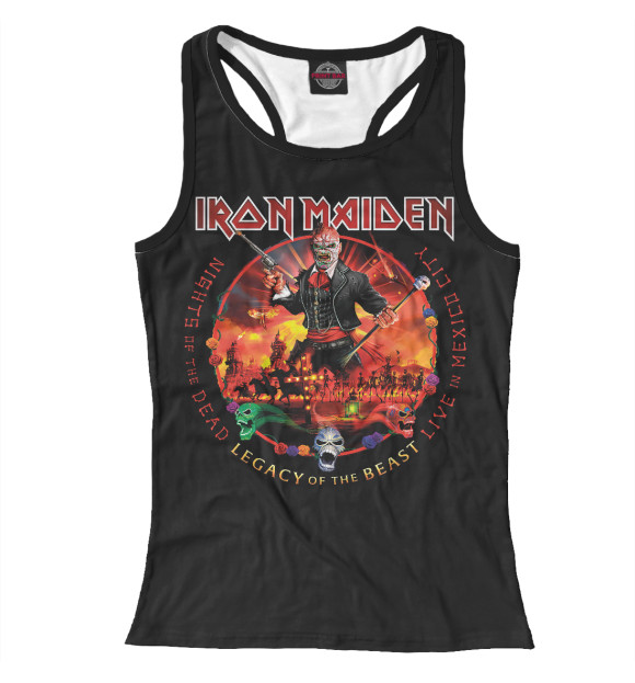 Женская майка-борцовка с изображением Iron Maiden цвета Белый