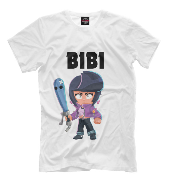Мужская футболка с изображением Brawl Stars BIBI цвета Белый