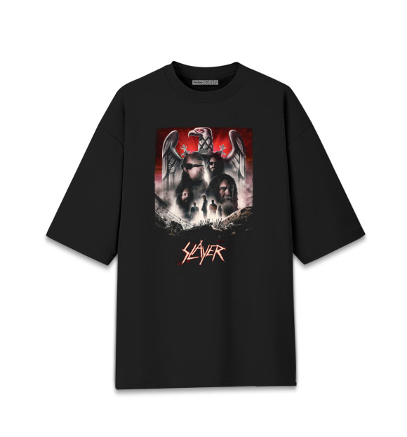 Мужская футболка оверсайз с изображением Slayer цвета Черный