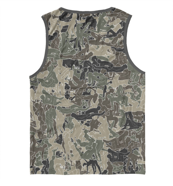 Мужская майка с изображением Камуфляж с позами цвета Белый