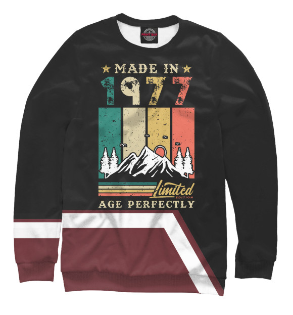 Свитшот для мальчиков с изображением Made In 1977 цвета Белый