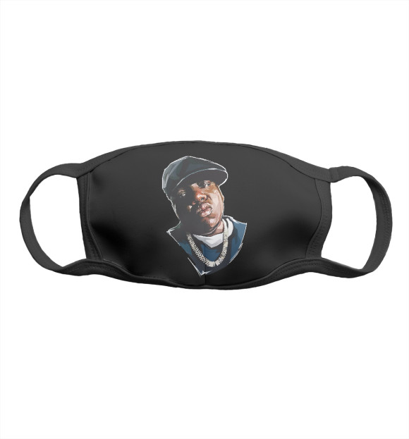 Маска тканевая с притом Notorious BIG цвета Белый Маска тканевая с изображением Notorious BIG цвета Белый