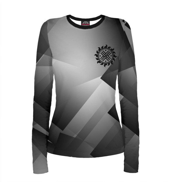 Женский лонгслив с изображением Коловрат - Урбан камуфляж цвета Белый