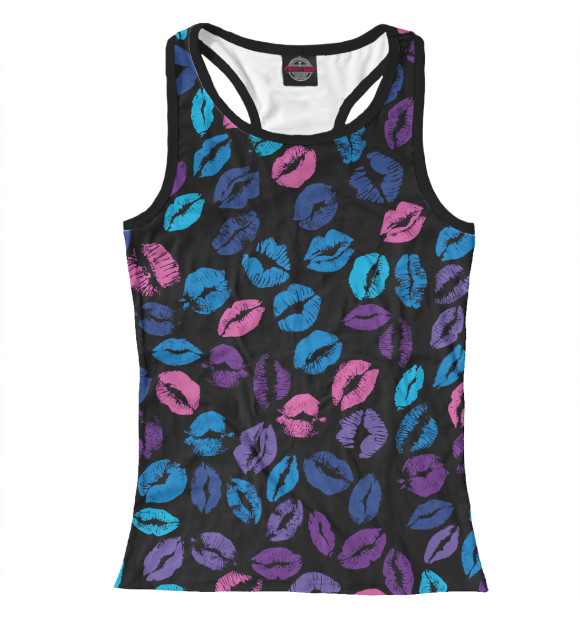 Женская майка-борцовка с изображением Неоновые поуелуи цвета Белый