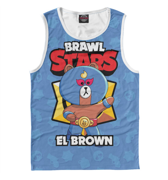 Майка для мальчика с изображением Brawl stars El Brown цвета Белый