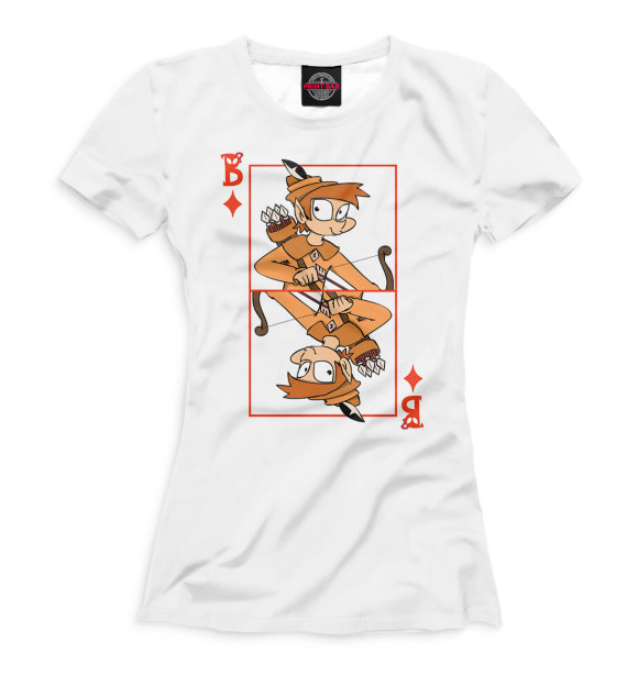 Футболка для девочек с изображением 13 карт цвета Белый