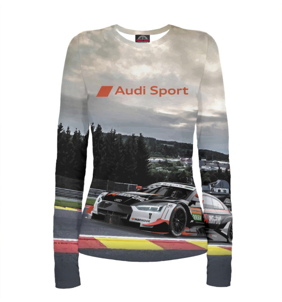 Женский лонгслив с изображением Audi Motorsport цвета Белый