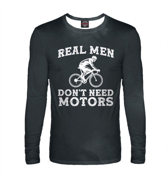 Мужской лонгслив с изображением Funny bicycle quote цвета Белый