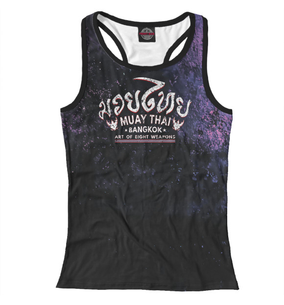 Женская майка-борцовка с изображением Muay Thai Solves Everything цвета Белый