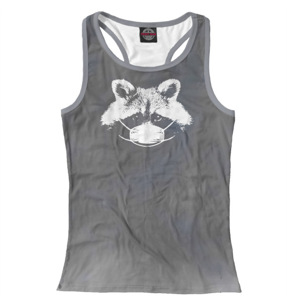 Женская майка-борцовка с изображением Masky Raccoon цвета Белый