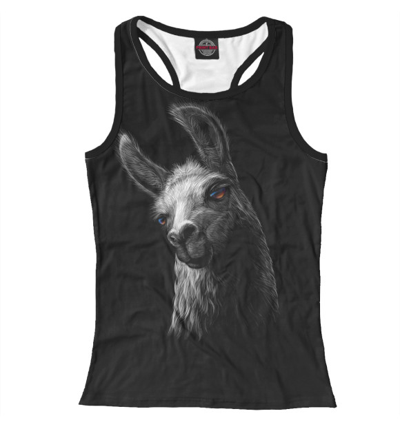 Женская майка-борцовка с изображением Лама цвета Белый