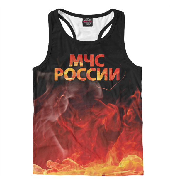 Мужская майка-борцовка с изображением МЧС РОССИИ цвета Белый