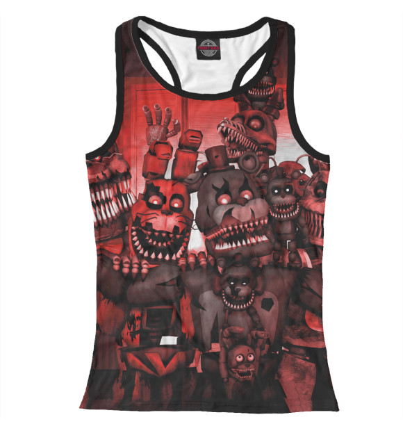 Женская майка-борцовка с изображением Five Nights at Freddy's цвета Белый