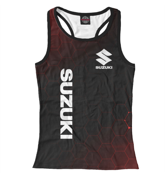 Женская майка-борцовка с изображением Suzuki Сузуки цвета Белый