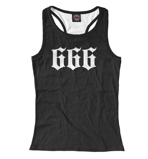 Женская майка-борцовка с изображением 666 цвета Белый