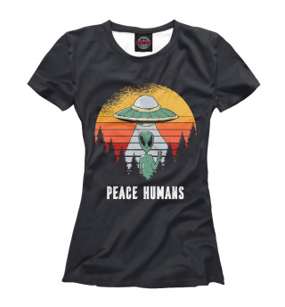 Футболка для девочек Peace humans