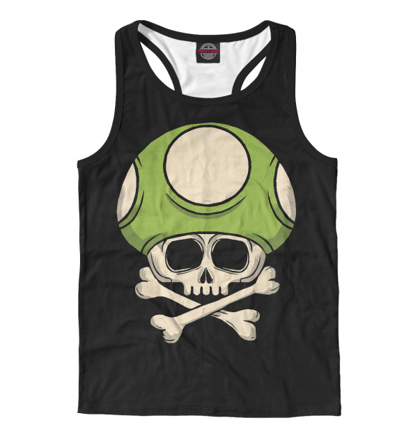 Мужская майка-борцовка с изображением ГРИБНОЙ РОДЖЕР цвета Белый