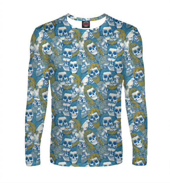 Мужской лонгслив с изображением Мёртвые Хипстеры цвета Белый