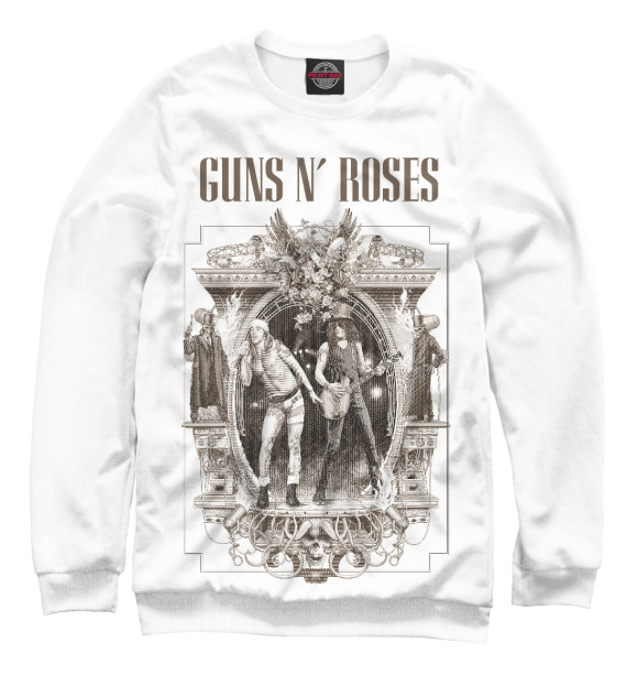 Женский свитшот с изображением Guns N` Roses цвета Белый