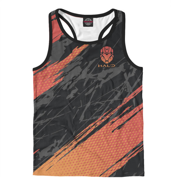 Мужская майка-борцовка с изображением Halo цвета Белый