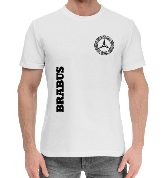 Мужская хлопковая футболка с изображением Mercedes Brabus цвета Белый