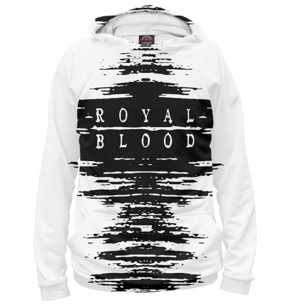 Мужское худи с изображением Royal blood цвета Белый