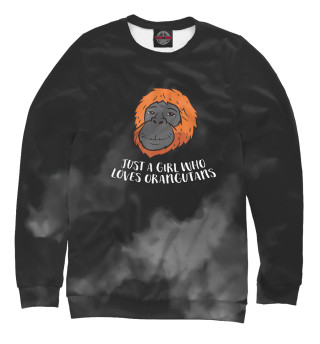 Свитшот для мальчиков A Girl Who Loves Orangutans