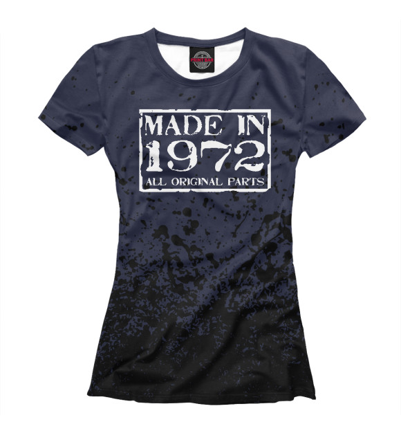 Женская футболка с изображением Made in 1972 цвета Белый