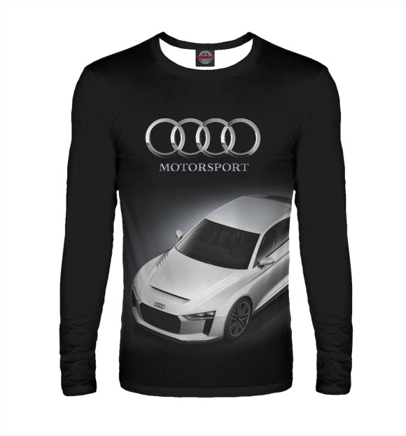 Мужской лонгслив с изображением Audi Motorsport цвета Белый