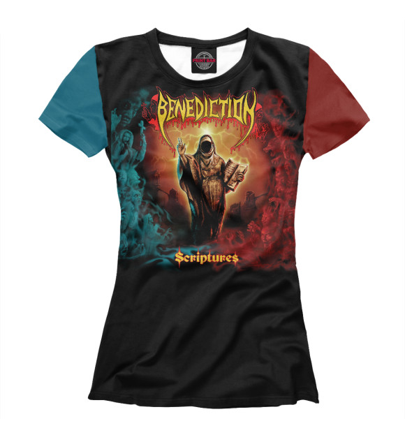 Женская футболка с изображением Benediction цвета Белый