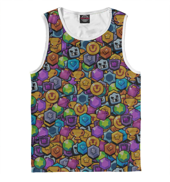 Майка для мальчика с притом Brawl Stars цвета Белый Майка для мальчика с изображением Brawl Stars цвета Белый