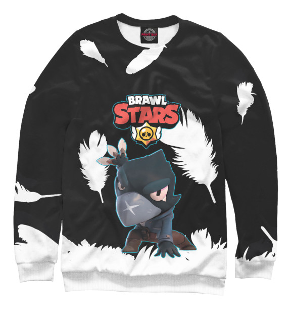 Свитшот для мальчиков с изображением BRAWL STARS CROW цвета Белый
