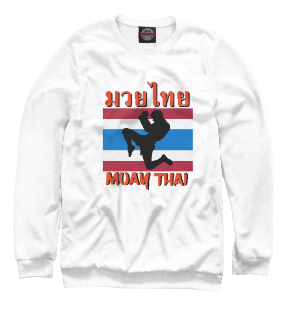 Свитшот для девочек с изображением Muay Thai флаг цвета Белый