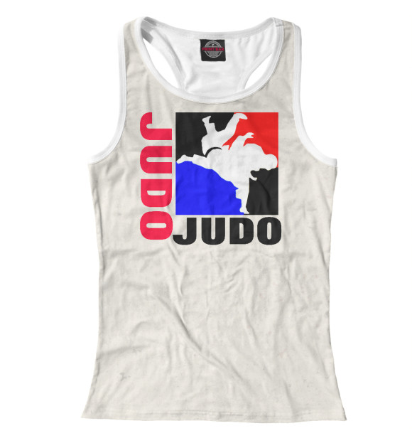 Женская майка-борцовка с изображением Judo цвета Белый