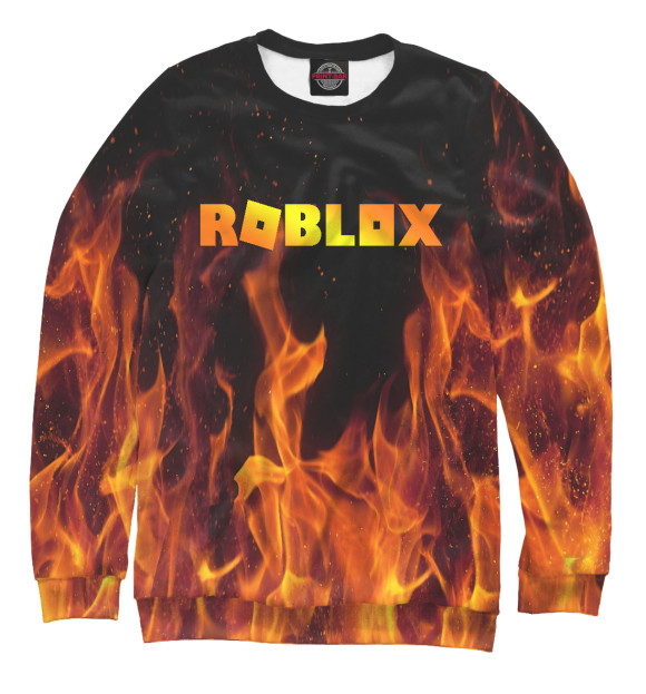 Мужской свитшот с изображением Roblox Fire цвета Белый