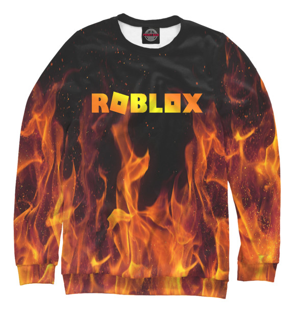 Свитшот для девочек с изображением Roblox Fire цвета Белый